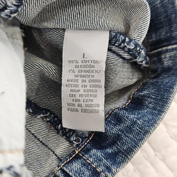 Women's Denim Jacket Blue Size Large Dress Barn Grommet Details Midweight EUC - Picture 9 of 14